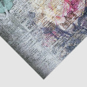 Ephemera Floral Butterfly Newsprint Decoupage Seidenpapier (Ausschnitt)