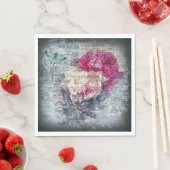 Ephemera Floral Butterfly Newsprint Decoupage Serviette (Beispiel)