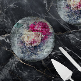 Ephemera Floral Butterfly Newsprint Pappteller