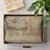 Ephemera Französisch Postcard Line Art Decoupage Seidenpapier (Geschenk)