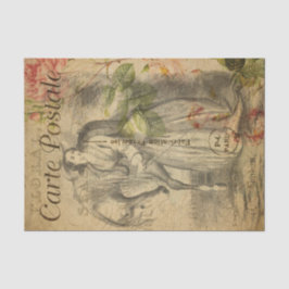 Ephemera, französische Skizze für Dame und Pferd Seidenpapier