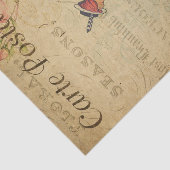 Ephemera French Lady on Bicycle and Dog Decoupage Seidenpapier (Ausschnitt)