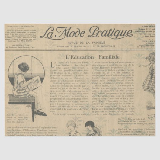 Ephemera French Paper Series Design 8 Seidenpapier (Vorderseite)