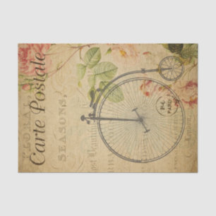Ephemera French Penny Farthing Bicycle Decoupage Seidenpapier