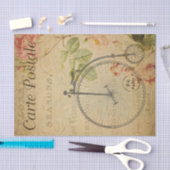 Ephemera French Penny Farthing Bicycle Decoupage Seidenpapier (Handwerk)