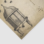 Ephemera French Postcard Beehive Bees Decoupage Seidenpapier (Ausschnitt)