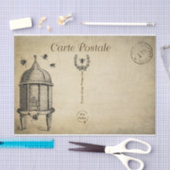 Ephemera French Postcard Beehive Bees Decoupage Seidenpapier (Handwerk)