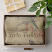 Ephemera French Postcard Bird Butterfly Decoupage Seidenpapier (Geschenk)