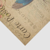 Ephemera French Postcard Blue Butterfly Decoupage Seidenpapier (Ausschnitt)