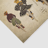 Ephemera French Postcard Family Cycling Decoupage Seidenpapier (Ausschnitt)