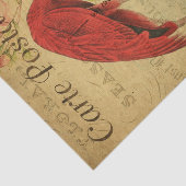 Ephemera French Postcard Flamingo Floral Decoupage Seidenpapier (Ausschnitt)