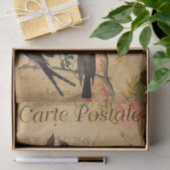 Ephemera French Postcard Flycatcher Bird Decoupage Seidenpapier (Geschenk)