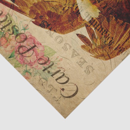 Ephemera French Postcard Flying Eagle Decoupage Seidenpapier (Ausschnitt)