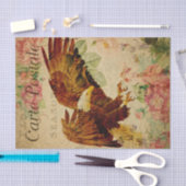 Ephemera French Postcard Flying Eagle Decoupage Seidenpapier (Handwerk)