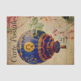 Ephemera French Postcard Hotair Balloon Decoupage Seidenpapier