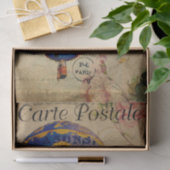 Ephemera French Postcard Hotair Balloon Decoupage Seidenpapier (Geschenk)