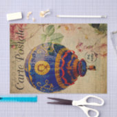 Ephemera French Postcard Hotair Balloon Decoupage Seidenpapier (Handwerk)