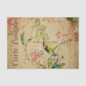 Ephemera French Postcard Kingfisher Bird Decoupage Seidenpapier (Vorderseite)