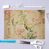 Ephemera French Postcard Kingfisher Bird Decoupage Seidenpapier (Handwerk)