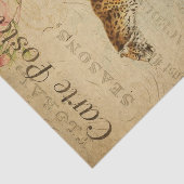 Ephemera French Postcard Leopard Decoupage Seidenpapier (Ausschnitt)