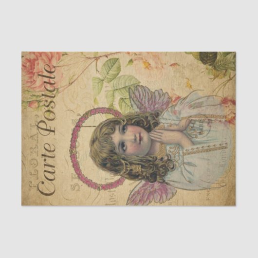Ephemera French Postcard Little Angle Decoupage Seidenpapier (Vorderseite)
