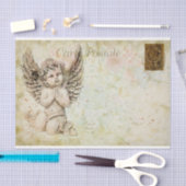 Ephemera French Postcard Niedlich Baby Angle Decou Seidenpapier (Handwerk)