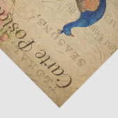 Ephemera French Postcard Peacock Decoupage Seidenpapier (Ausschnitt)