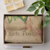 Ephemera French Postcard Red Berries Decoupage Seidenpapier (Geschenk)