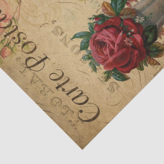 Ephemera French Postcard Roller Skate Decoupage Seidenpapier (Ausschnitt)