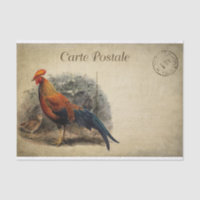Ephemera French Postcard Rooster Chick Decoupage