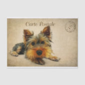 Ephemera French Postcard Terrier Dog Decoupage Seidenpapier (Vorderseite)