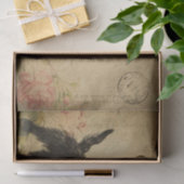 Ephemera French Postcard Terrier Dog Decoupage Seidenpapier (Geschenk)