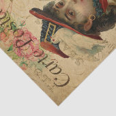 Ephemera French Postcard Women Floral Decoupage Seidenpapier (Ausschnitt)