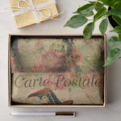 Ephemera French Postcard Women Floral Decoupage Seidenpapier (Geschenk)