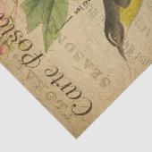 Ephemera French Postcard Yellow Bird Decoupage Seidenpapier (Ausschnitt)