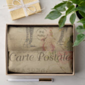 Ephemera French Postcard Zebra Pink Rose Decoupage Seidenpapier (Geschenk)