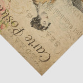 Ephemera French Woman Writing on Pad Decoupage Seidenpapier (Ausschnitt)