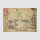 Ephemera FrenchPostcard Rough Collie Dog Decoupage Seidenpapier (Vorderseite)
