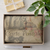 Ephemera FrenchPostcard Rough Collie Dog Decoupage Seidenpapier (Geschenk)