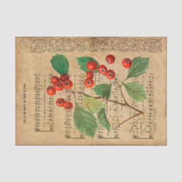 Ephemera Holly Der Herr ist Come Decoupage Seidenpapier
