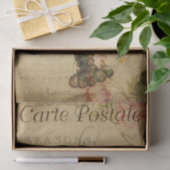 Ephemera Hummer Malerei rosa Rosen Decoupage Seidenpapier (Geschenk)