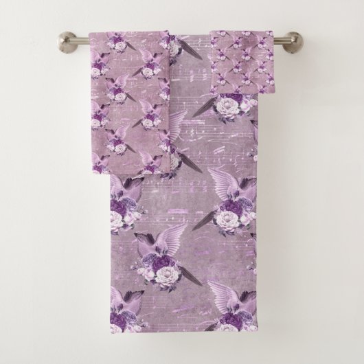 Ephemera Lavendel Paper Series Design 10 Badhandtuch Set (Insitu)