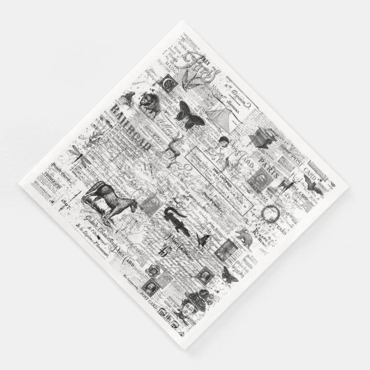 Ephemera Napkins oder für decoupage art Serviette (Ecke)