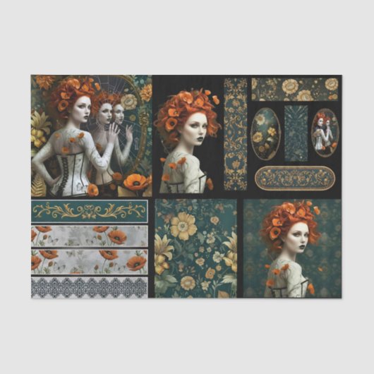 Ephemera Poetic Gothic Motifs  Seidenpapier (Vorderseite)