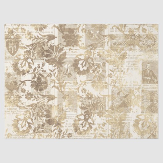 Ephemera Sepia Paper Series Design 3 Seidenpapier (Vorderseite)