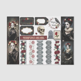 Ephemera Sheet Gothic Rose Queen Seidenpapier