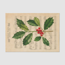 Ephemera Silent Night Christmas Carol Decoupage Seidenpapier