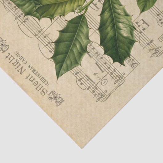 Ephemera Silent Night Christmas Carol Decoupage Seidenpapier (Ausschnitt)