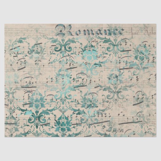 Ephemera Türkise Paper Series Design 1 Seidenpapier (Vorderseite)