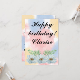 Ephemera vibrant color pink art karte